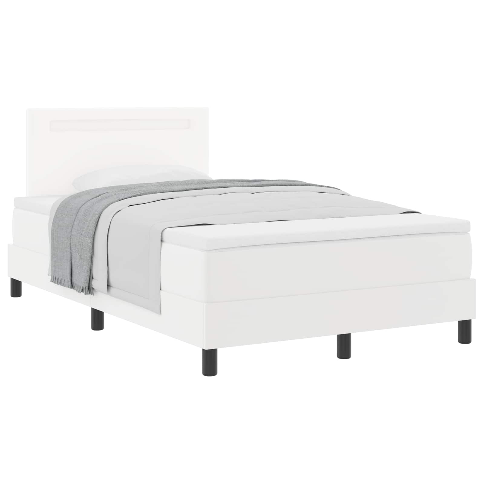 vidaXL Łóżko sprężynowe Biały 120 x 190 cm Skóra syntetyczna