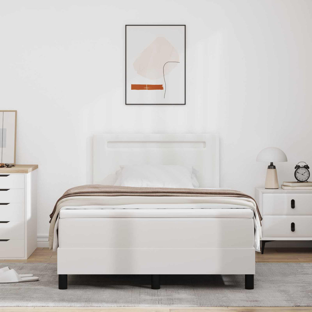 vidaXL Łóżko sprężynowe Biały 120 x 200 cm Skóra syntetyczna