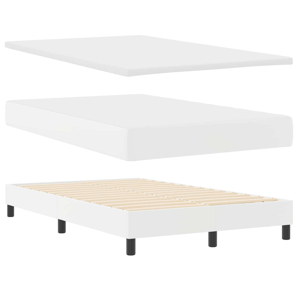 vidaXL Łóżko sprężynowe Biały 120 x 200 cm Skóra syntetyczna