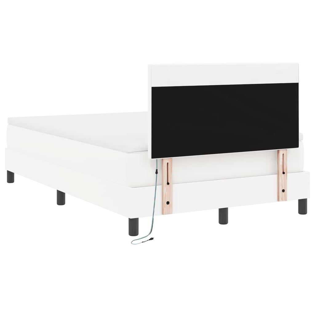 vidaXL Łóżko sprężynowe Biały 120 x 200 cm Skóra syntetyczna