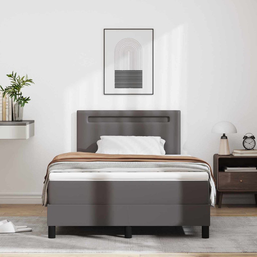 vidaXL Łóżko sprężynowe Szary 120 x 200 cm Skóra syntetyczna