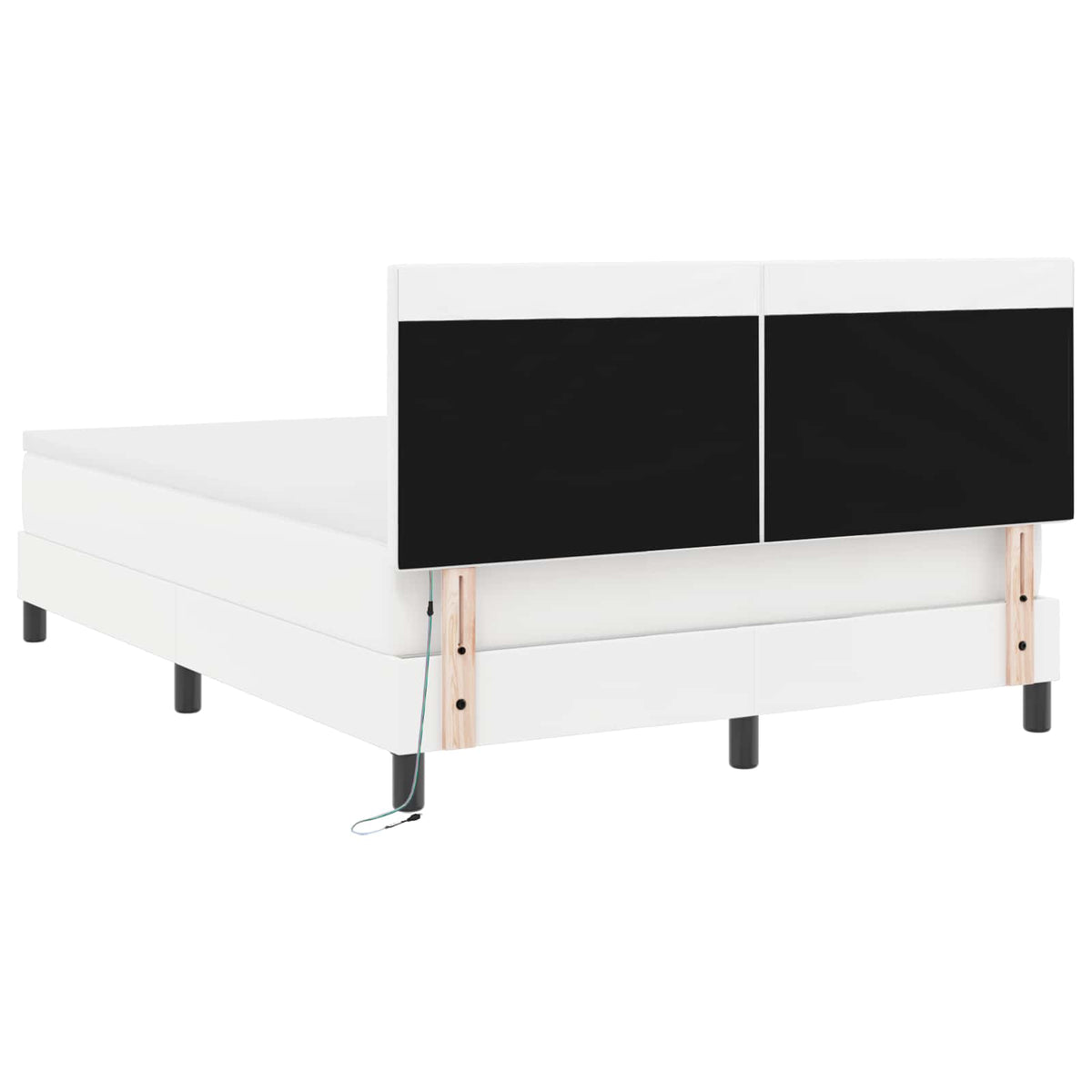 vidaXL Łóżko sprężynowe Biały 140 x 190 cm Skóra syntetyczna