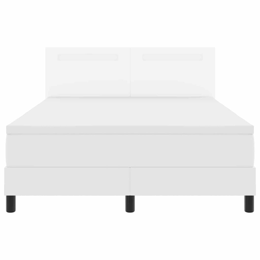 vidaXL Łóżko sprężynowe Biały 140 x 190 cm Skóra syntetyczna