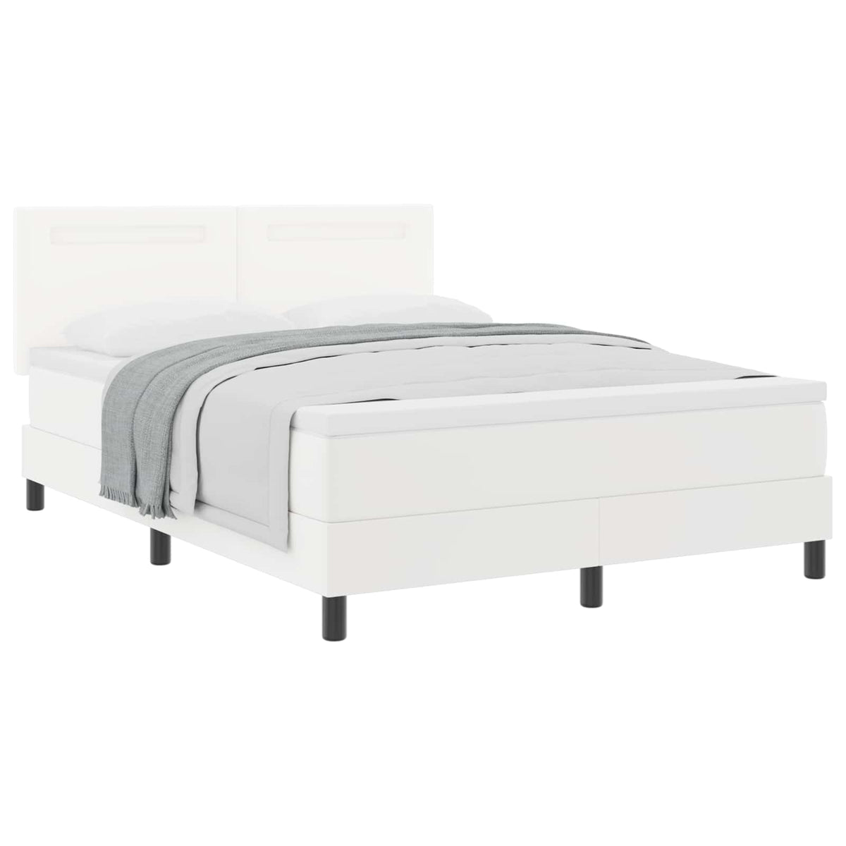 vidaXL Łóżko sprężynowe Biały 140 x 190 cm Skóra syntetyczna