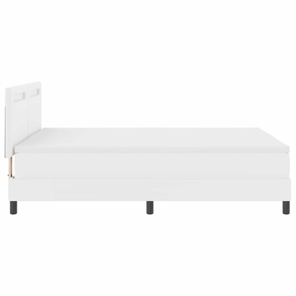 vidaXL Łóżko sprężynowe Biały 140 x 190 cm Skóra syntetyczna