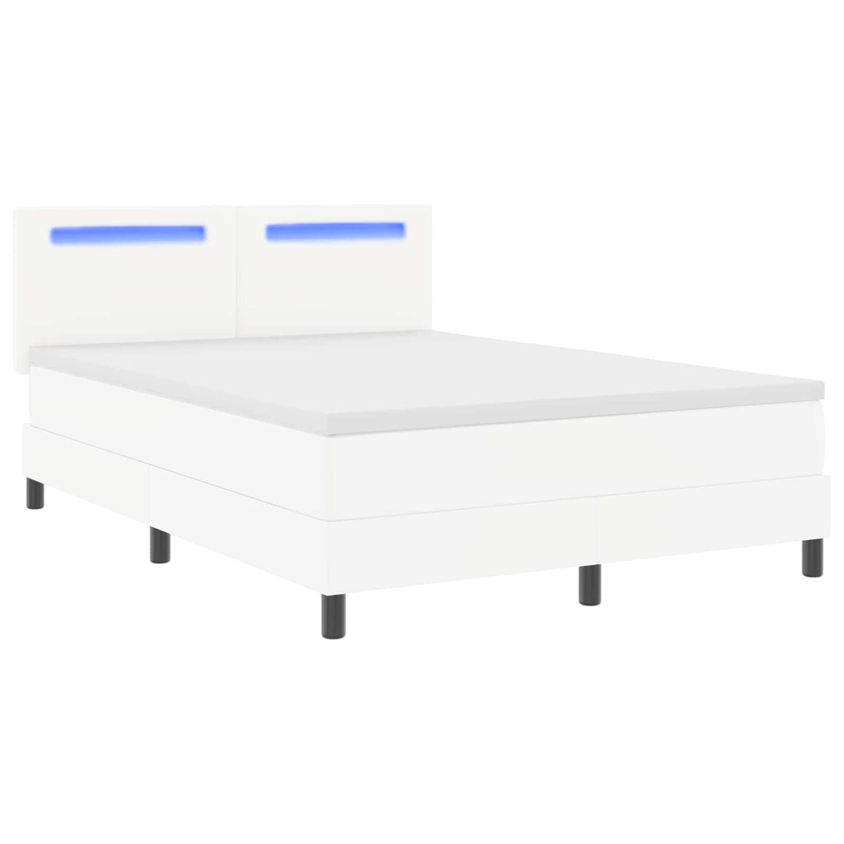 vidaXL Łóżko sprężynowe Biały 140 x 200 cm Skóra syntetyczna