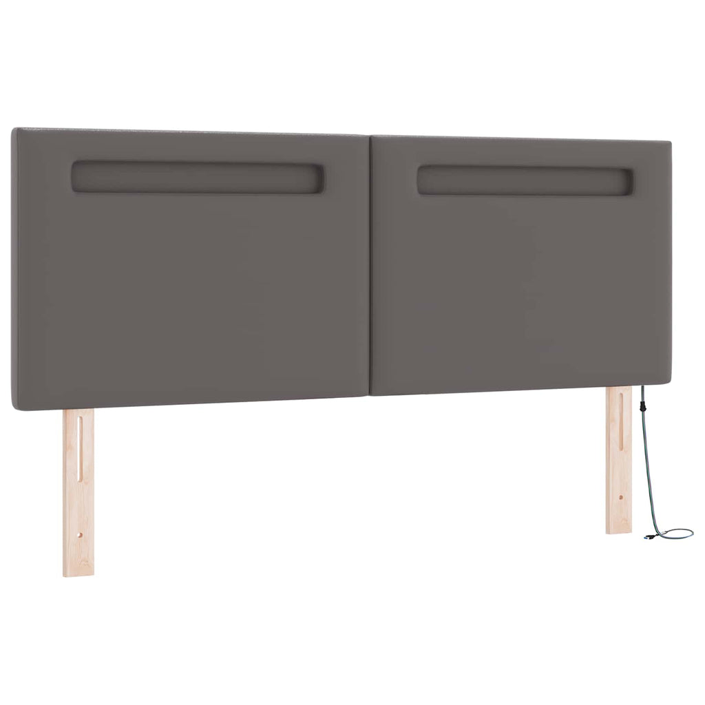 vidaXL Łóżko sprężynowe Szary 160 x 200 cm Skóra syntetyczna