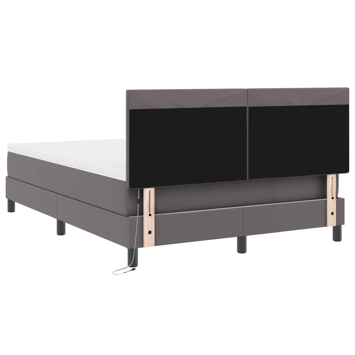 vidaXL Łóżko sprężynowe Szary 160 x 200 cm Skóra syntetyczna