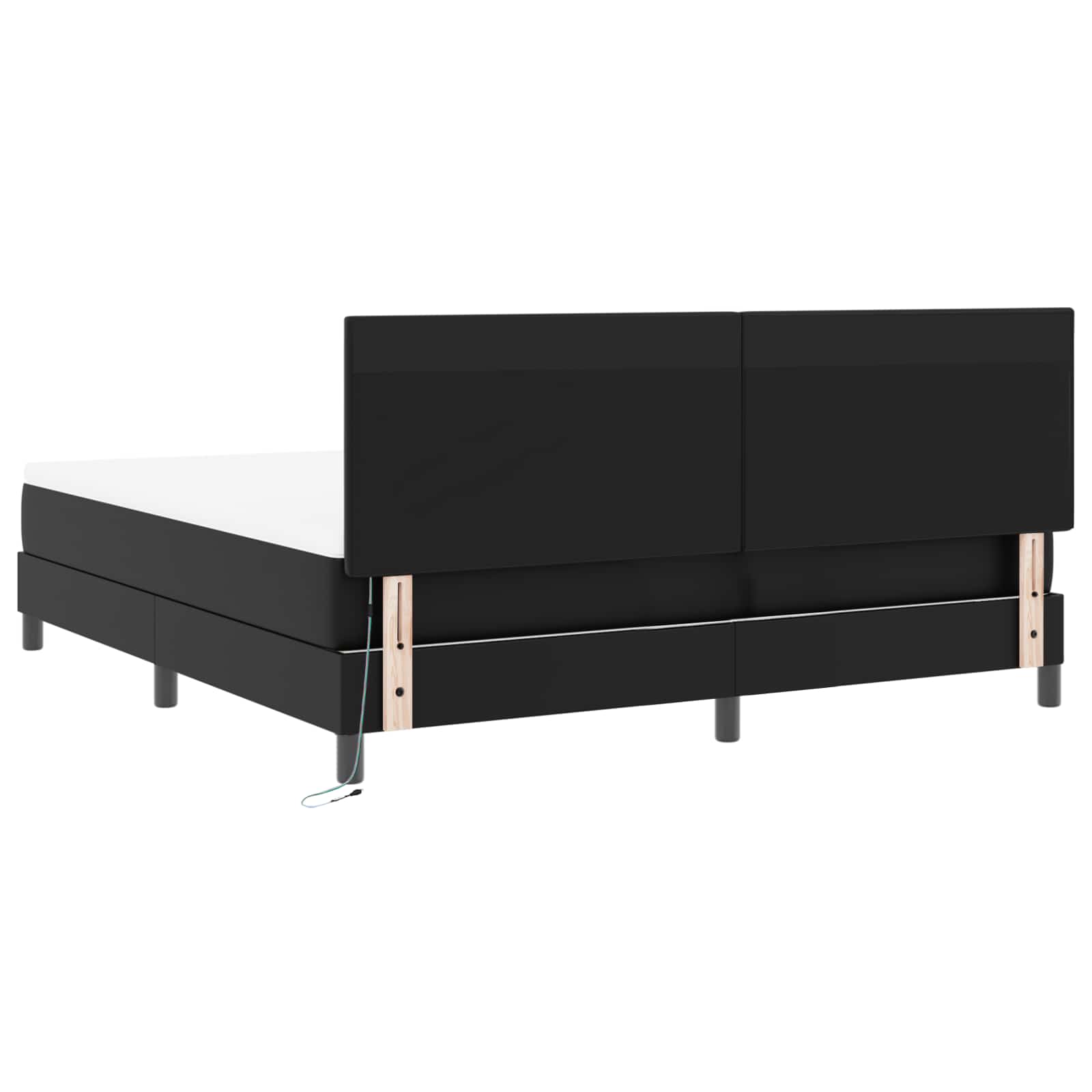 vidaXL Łóżko sprężynowe Czarny 180 x 200 cm Skóra syntetyczna
