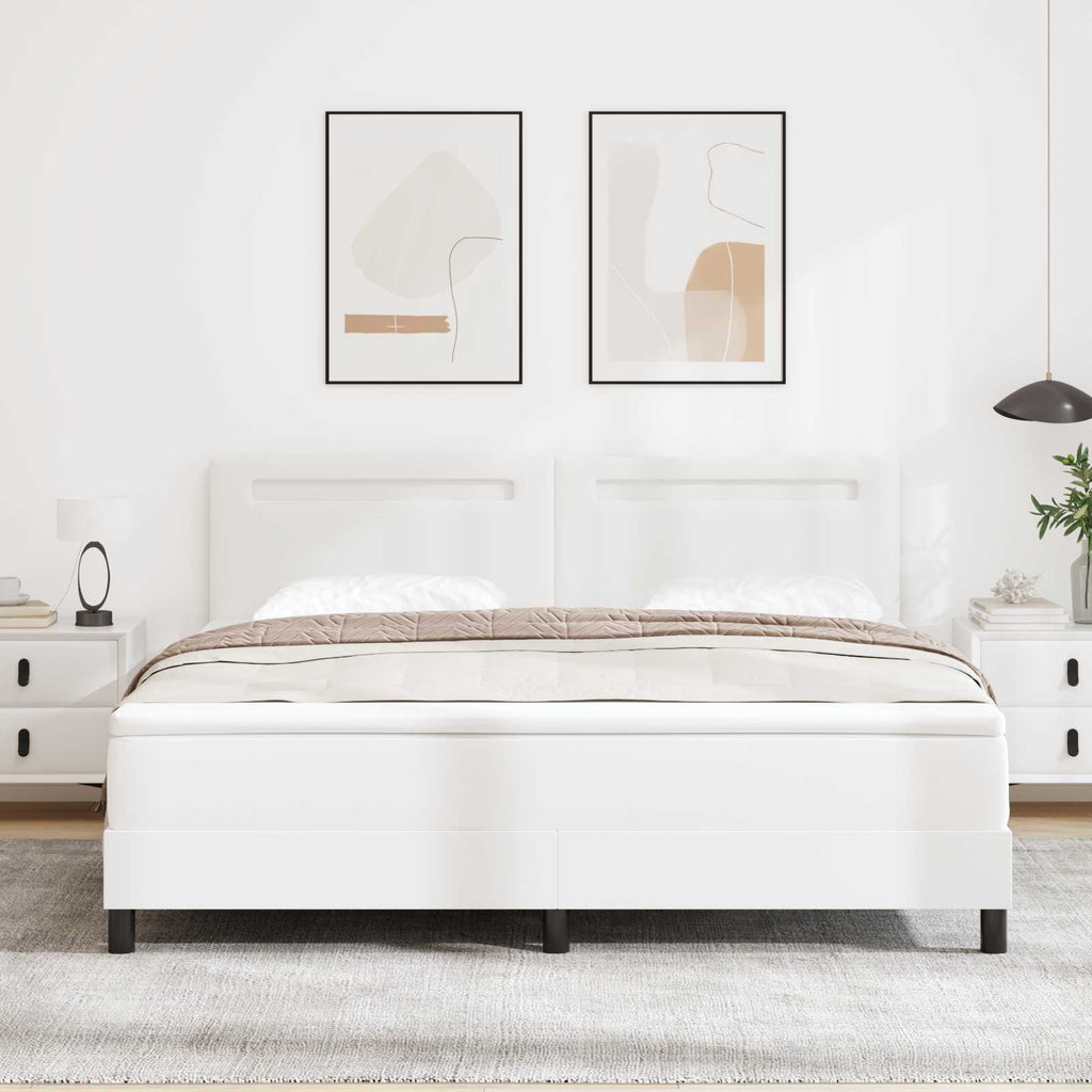vidaXL Łóżko sprężynowe Biały 180 x 200 cm Skóra syntetyczna