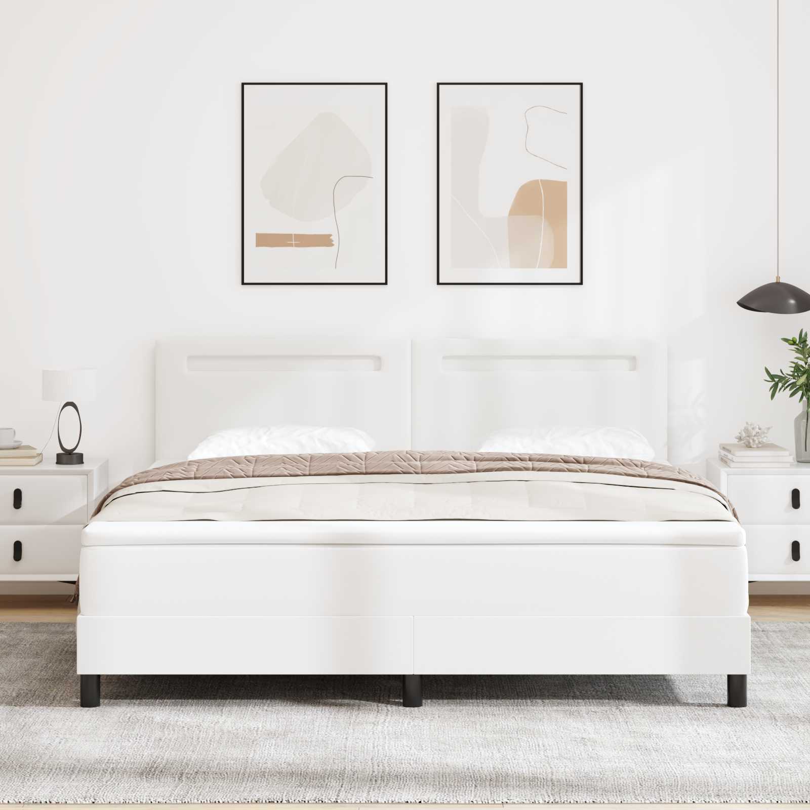 vidaXL Łóżko sprężynowe Biały 180 x 200 cm Skóra syntetyczna