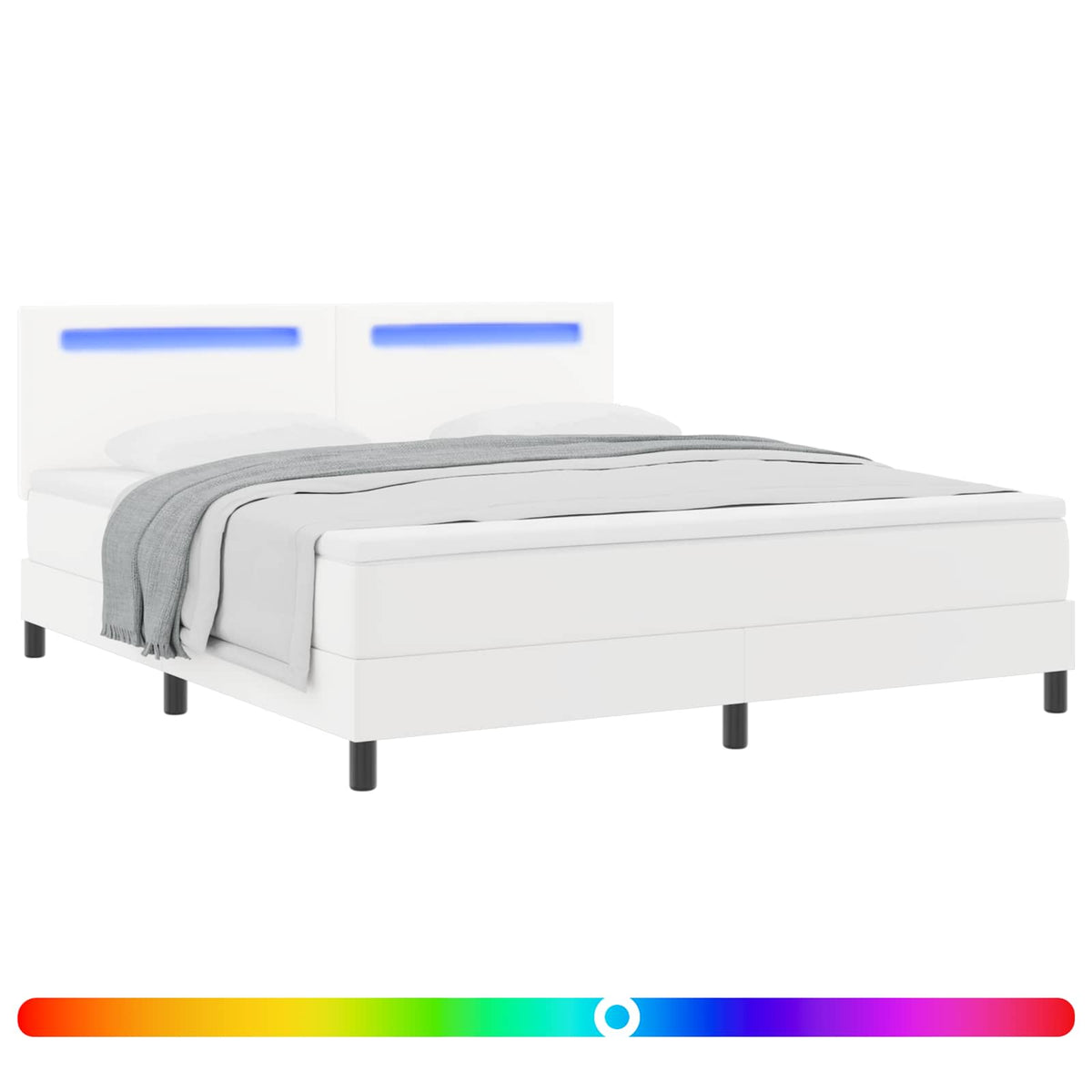 vidaXL Łóżko sprężynowe Biały 180 x 200 cm Skóra syntetyczna