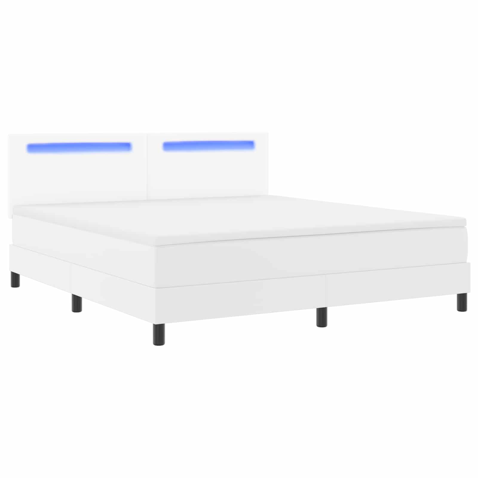 vidaXL Łóżko sprężynowe Biały 180 x 200 cm Skóra syntetyczna