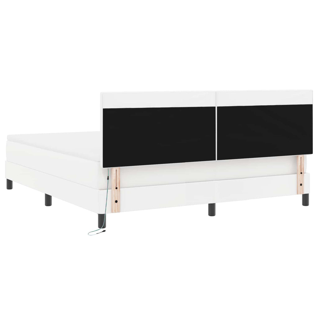 vidaXL Łóżko sprężynowe Biały 180 x 200 cm Skóra syntetyczna