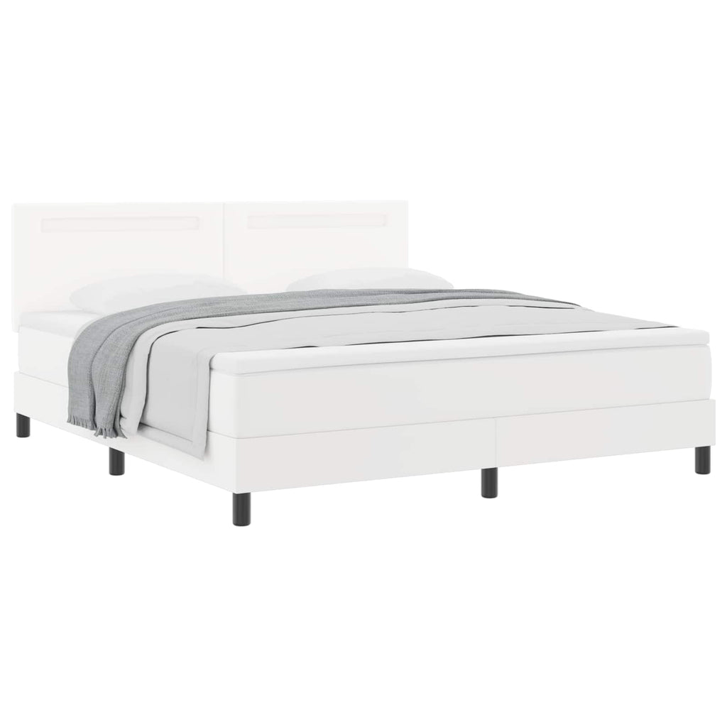 vidaXL Łóżko sprężynowe Biały 180 x 200 cm Skóra syntetyczna