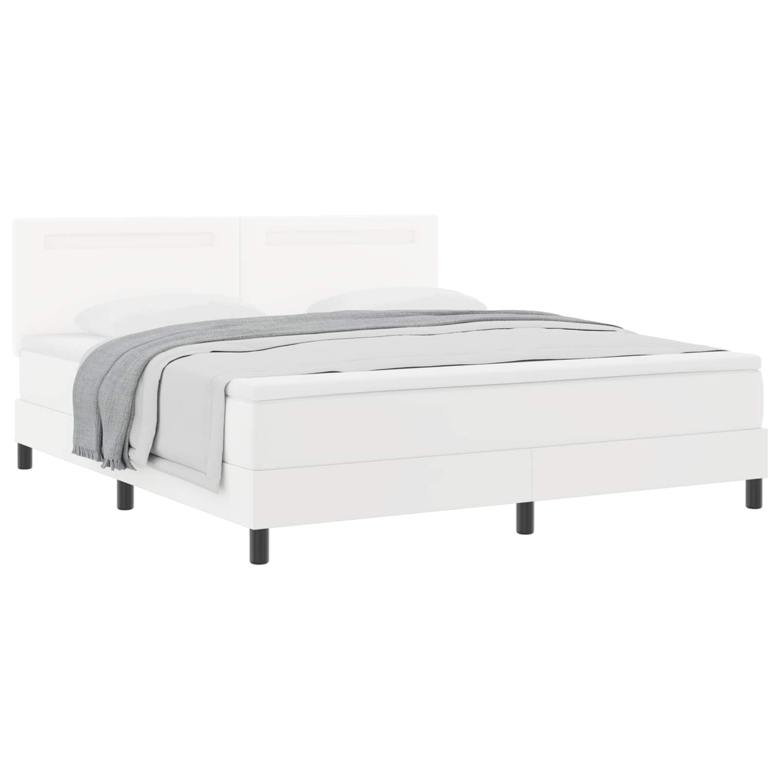 vidaXL Łóżko sprężynowe Biały 180 x 200 cm Skóra syntetyczna