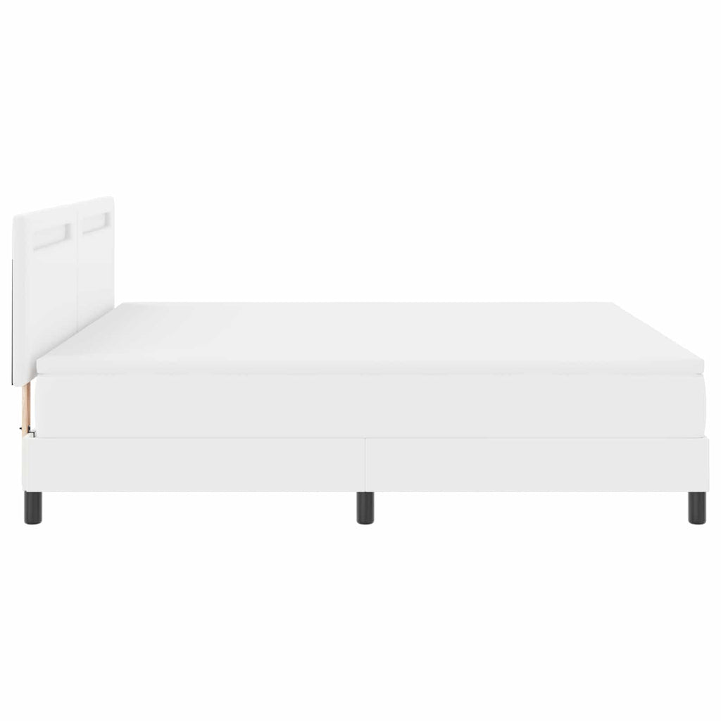 vidaXL Łóżko sprężynowe Biały 180 x 200 cm Skóra syntetyczna