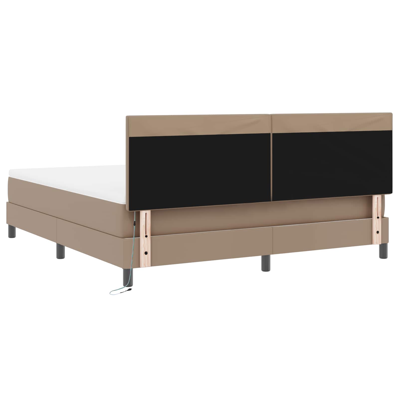 vidaXL Łóżko sprężynowe Cappuccino 180 x 200 cm Skóra syntetyczna
