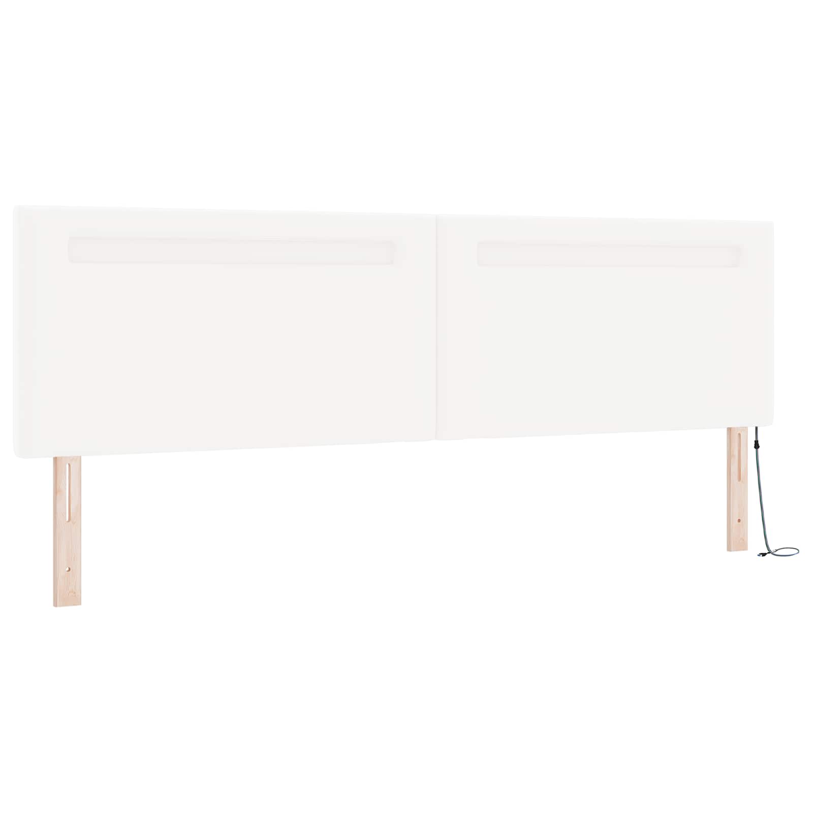 vidaXL Łóżko sprężynowe z LED Biały 200 x 200 cm Skóra syntetyczna