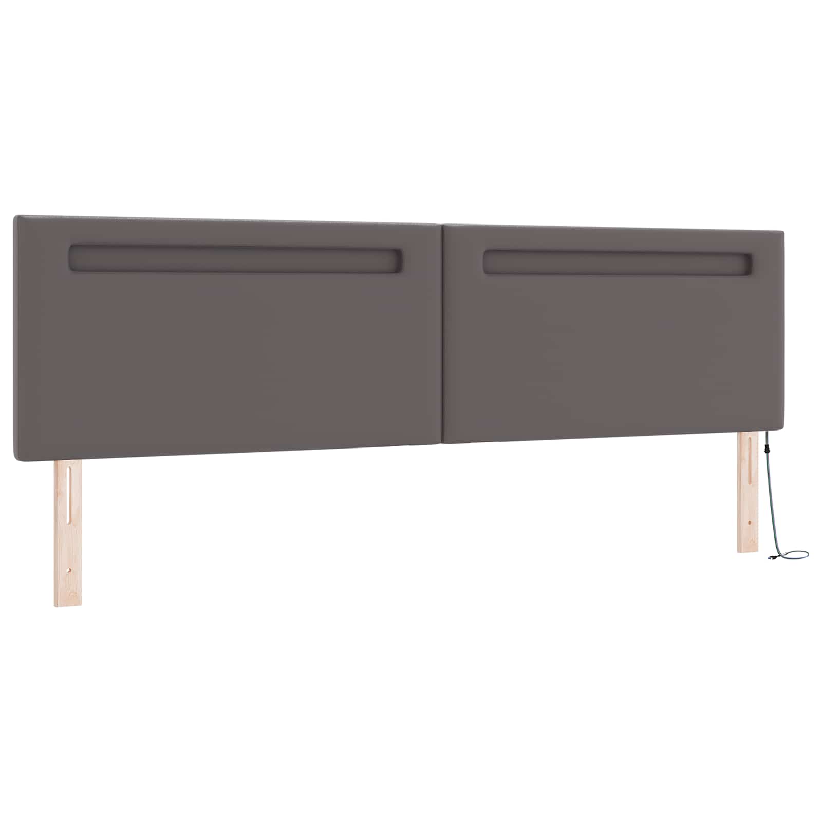 vidaXL Łóżko sprężynowe Szary 200 x 200 cm Skóra syntetyczna