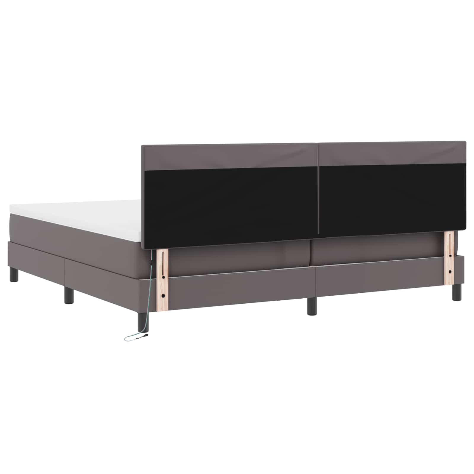 vidaXL Łóżko sprężynowe Szary 200 x 200 cm Skóra syntetyczna