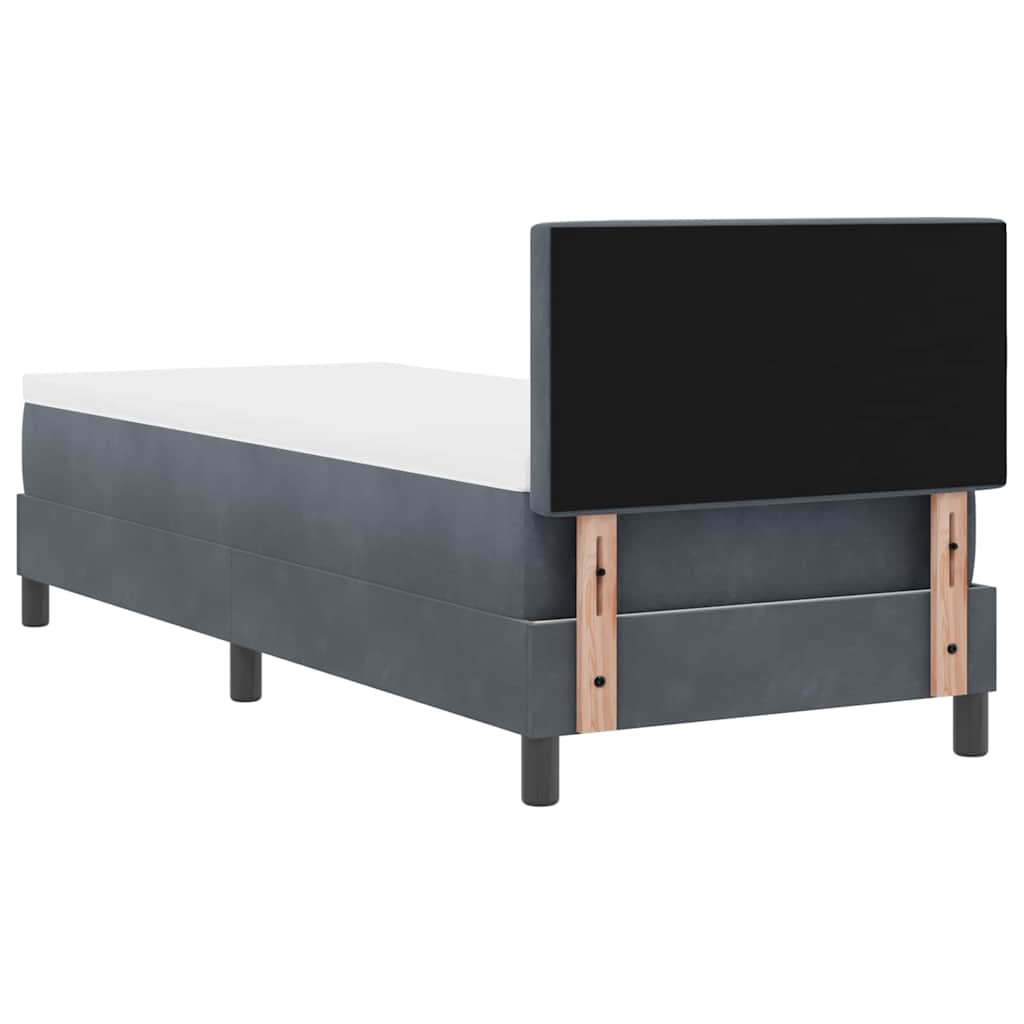 vidaXL Łóżko sprężynowe z materacem Ciemnoszary 80 x 200 cm Aksamit