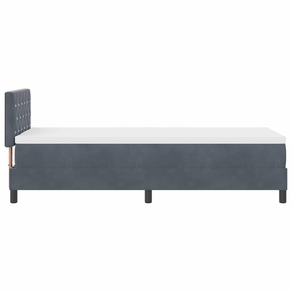 vidaXL Łóżko sprężynowe z materacem Ciemnoszary 80 x 200 cm Aksamit