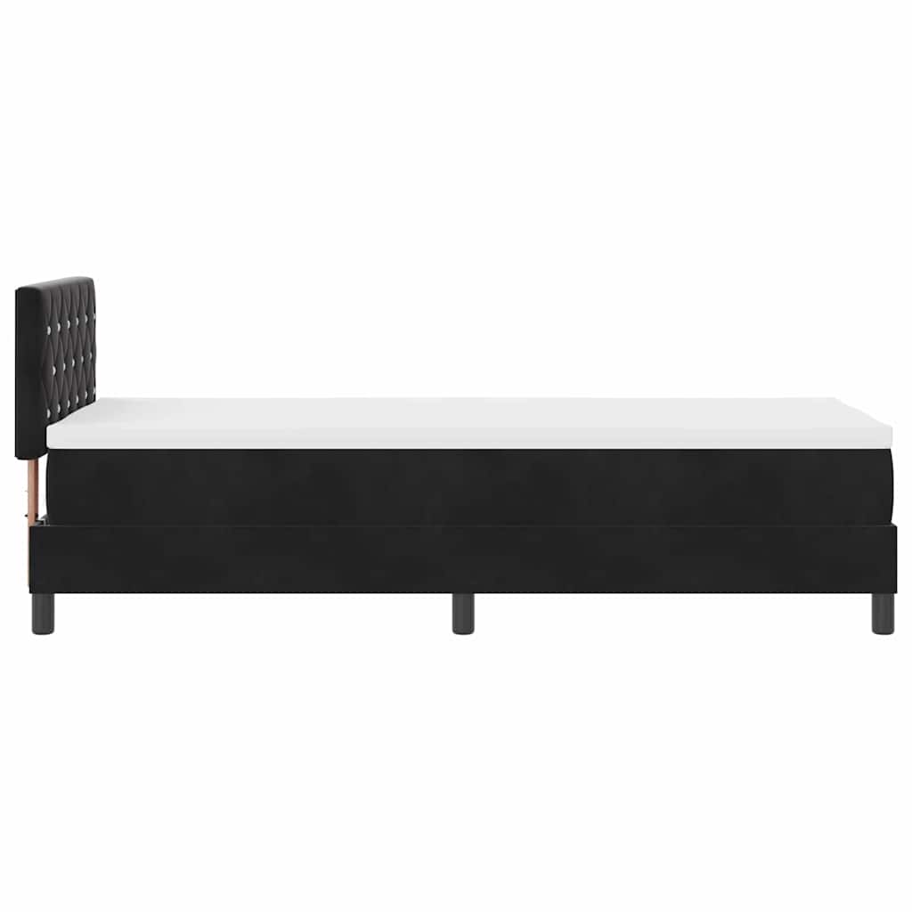 vidaXL Łóżko sprężynowe z materacem Czarny 80 x 200 cm Aksamit