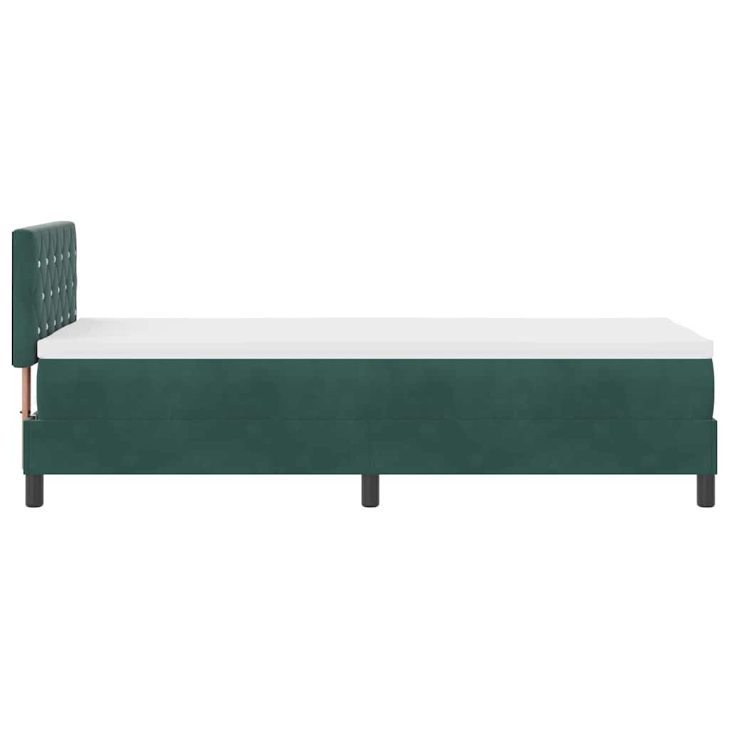 vidaXL Łóżko sprężynowe z materacem Ciemna zieleń 80 x 200 cm Aksamit