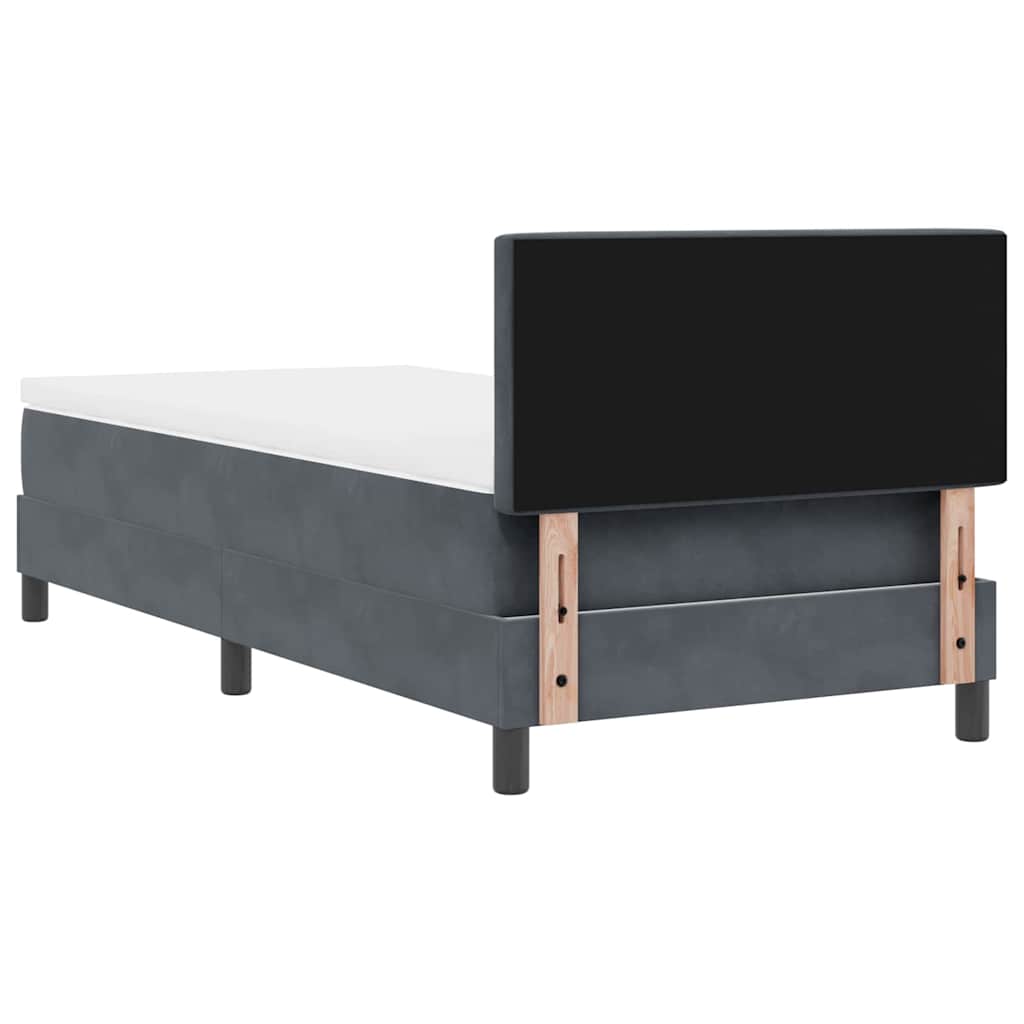 vidaXL Łóżko sprężynowe z materacem Ciemnoszary 100 x 200 cm Aksamit