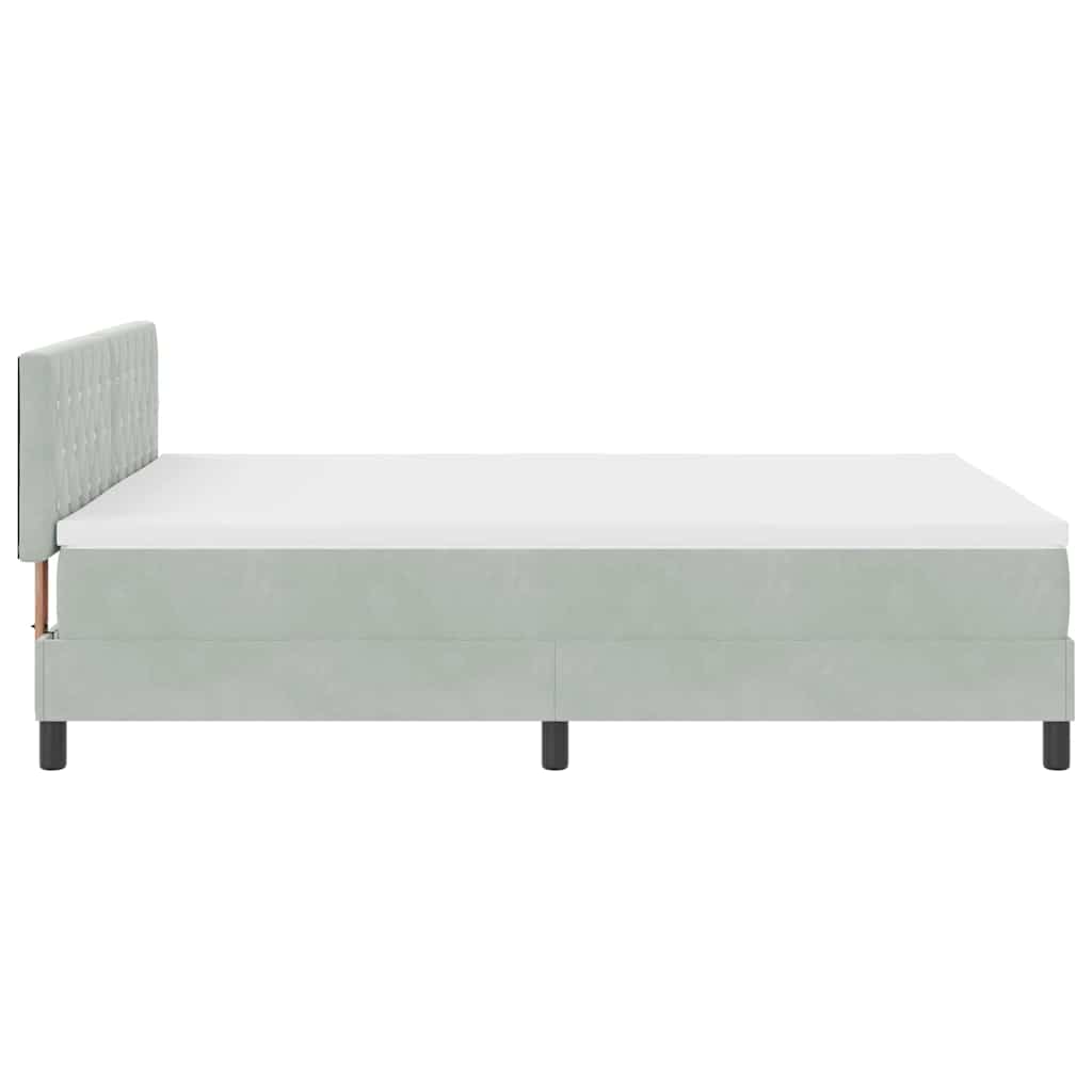 vidaXL Łóżko sprężynowe z materacem Jasnoszary 160 x 200 cm Aksamit