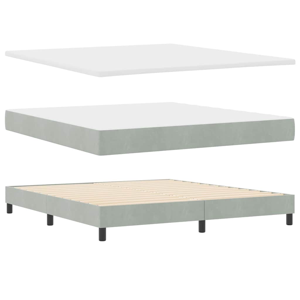 vidaXL Łóżko sprężynowe z materacem Jasnoszary 180 x 200 cm Aksamit