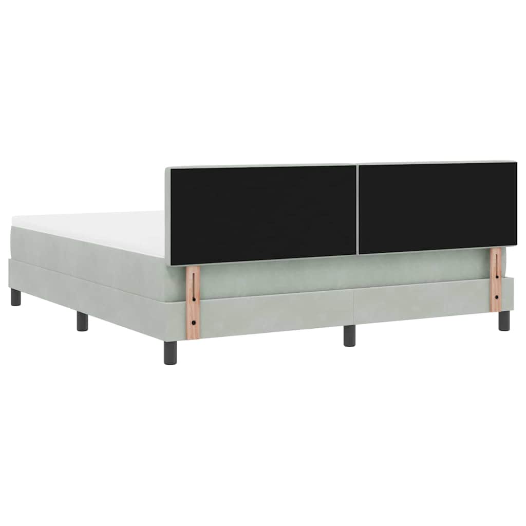 vidaXL Łóżko sprężynowe z materacem Jasnoszary 180 x 200 cm Aksamit