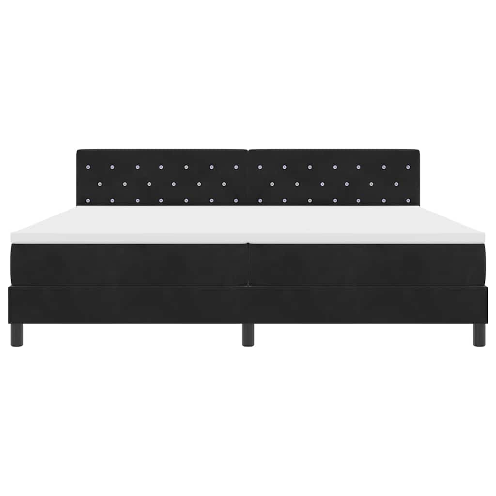 vidaXL Łóżko sprężynowe z materacem Czarny 200 x 200 cm Aksamit