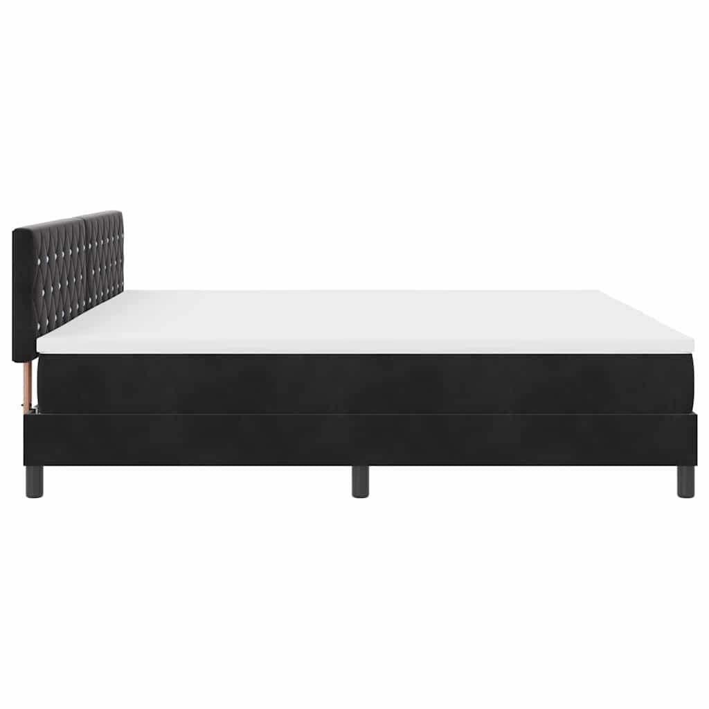 vidaXL Łóżko sprężynowe z materacem Czarny 200 x 200 cm Aksamit