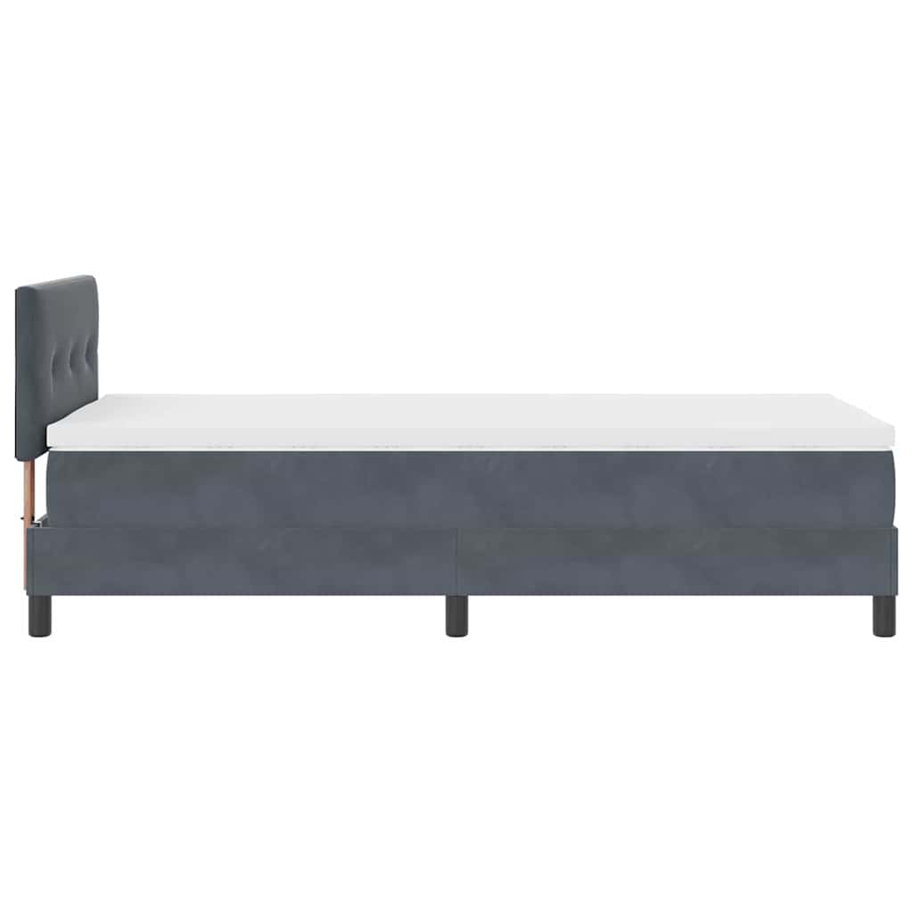 vidaXL Łóżko sprężynowe z materacem Ciemnoszary 80 x 200 cm Aksamit