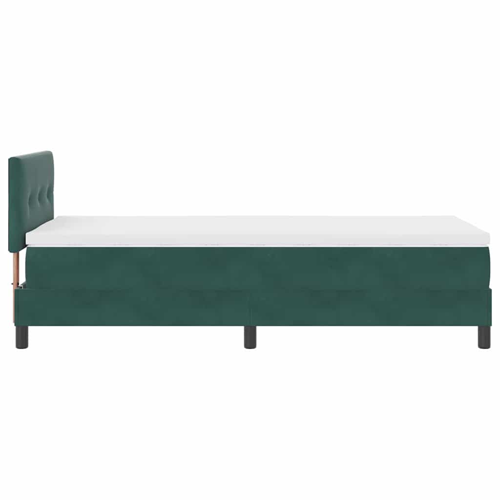 vidaXL Łóżko sprężynowe z materacem Ciemna zieleń 90 x 200 cm Aksamit