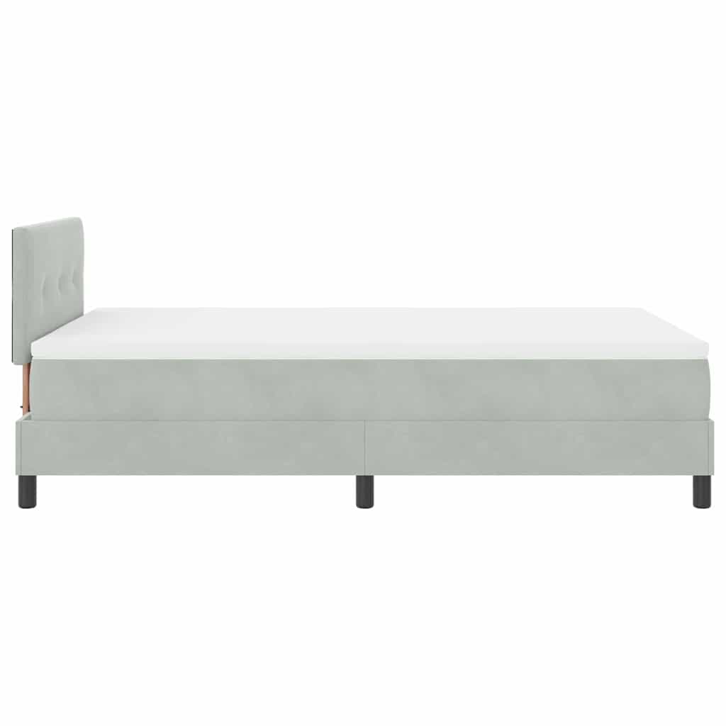 vidaXL Łóżko sprężynowe z materacem Jasnoszary 120 x 190 cm Aksamit