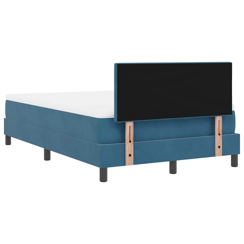 vidaXL Łóżko sprężynowe Ciemnoniebieski 120 x 190 cm Aksamit