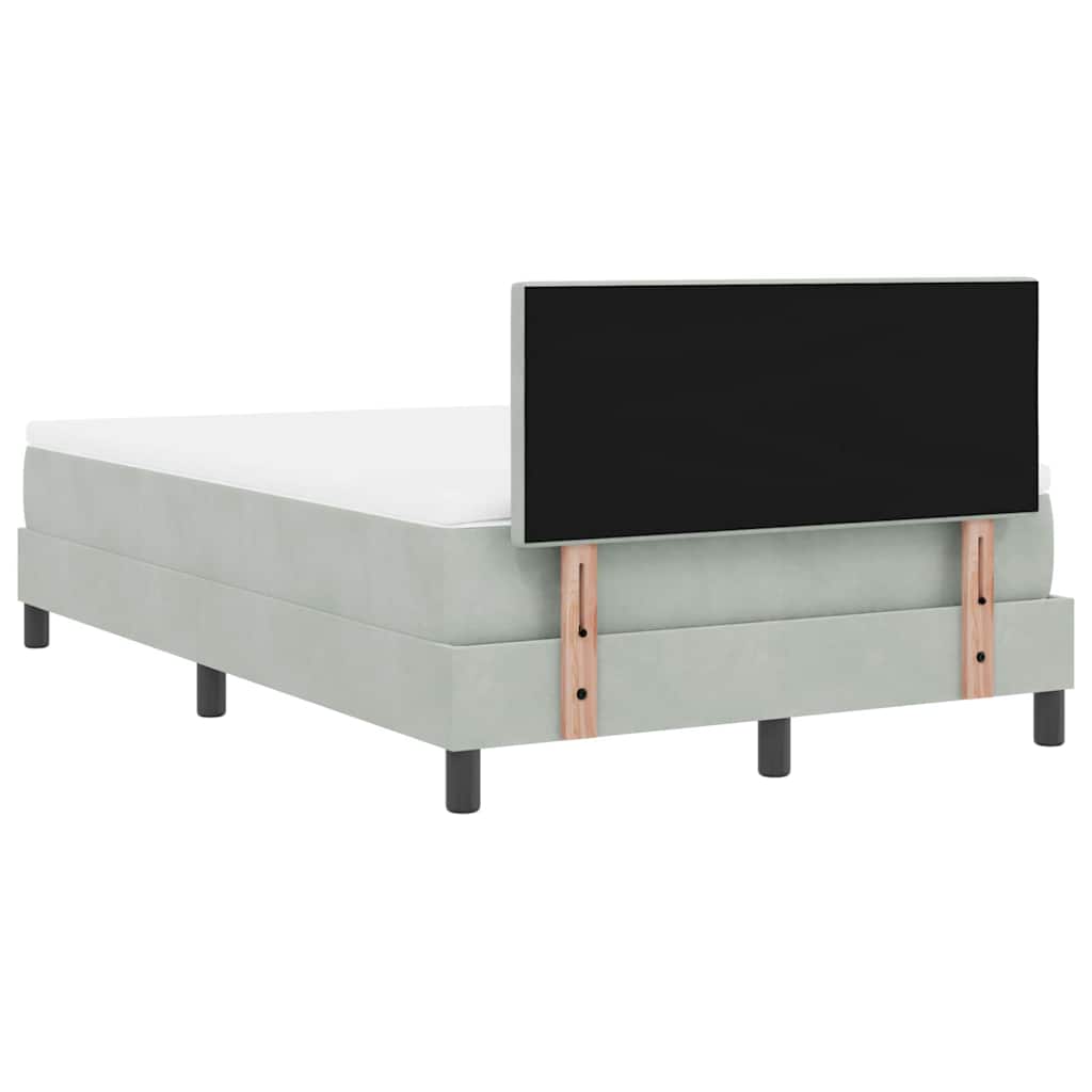vidaXL Łóżko sprężynowe z materacem Jasnoszary 120 x 200 cm Aksamit