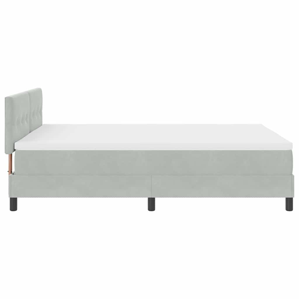 vidaXL Łóżko sprężynowe z materacem Jasnoszary 140 x 200 cm Aksamit