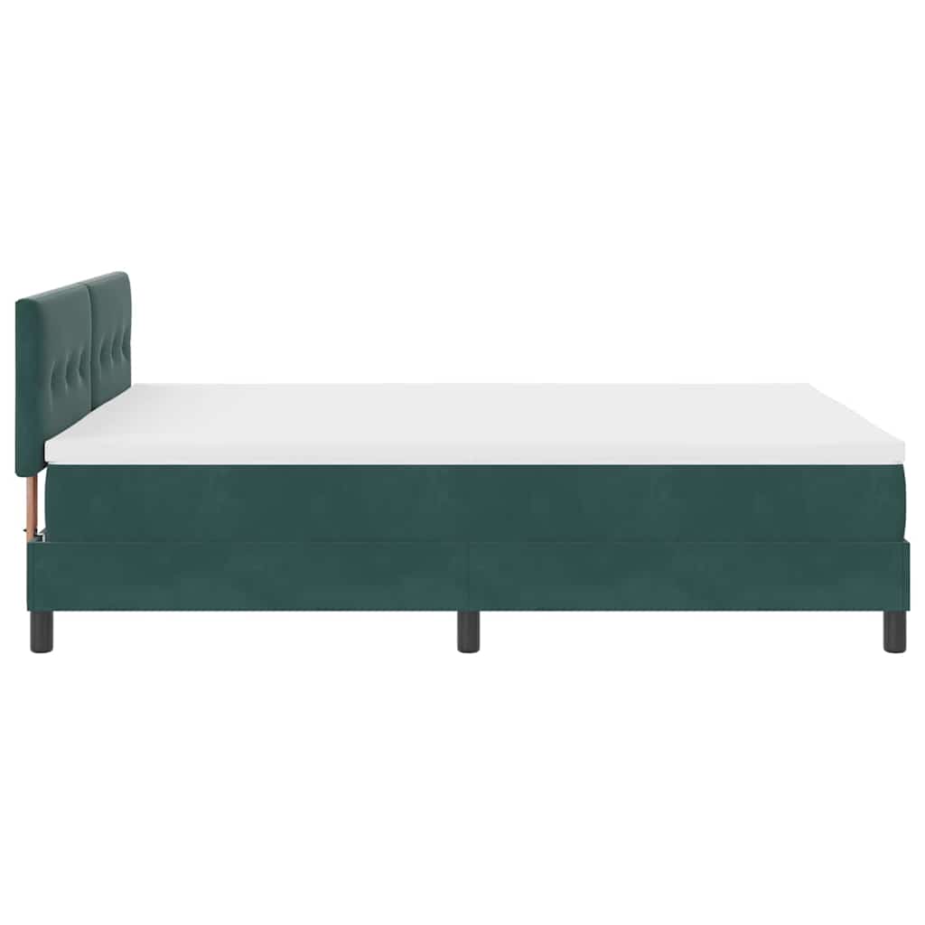 vidaXL Łóżko sprężynowe z materacem Ciemna zieleń 160 x 200 cm Aksamit