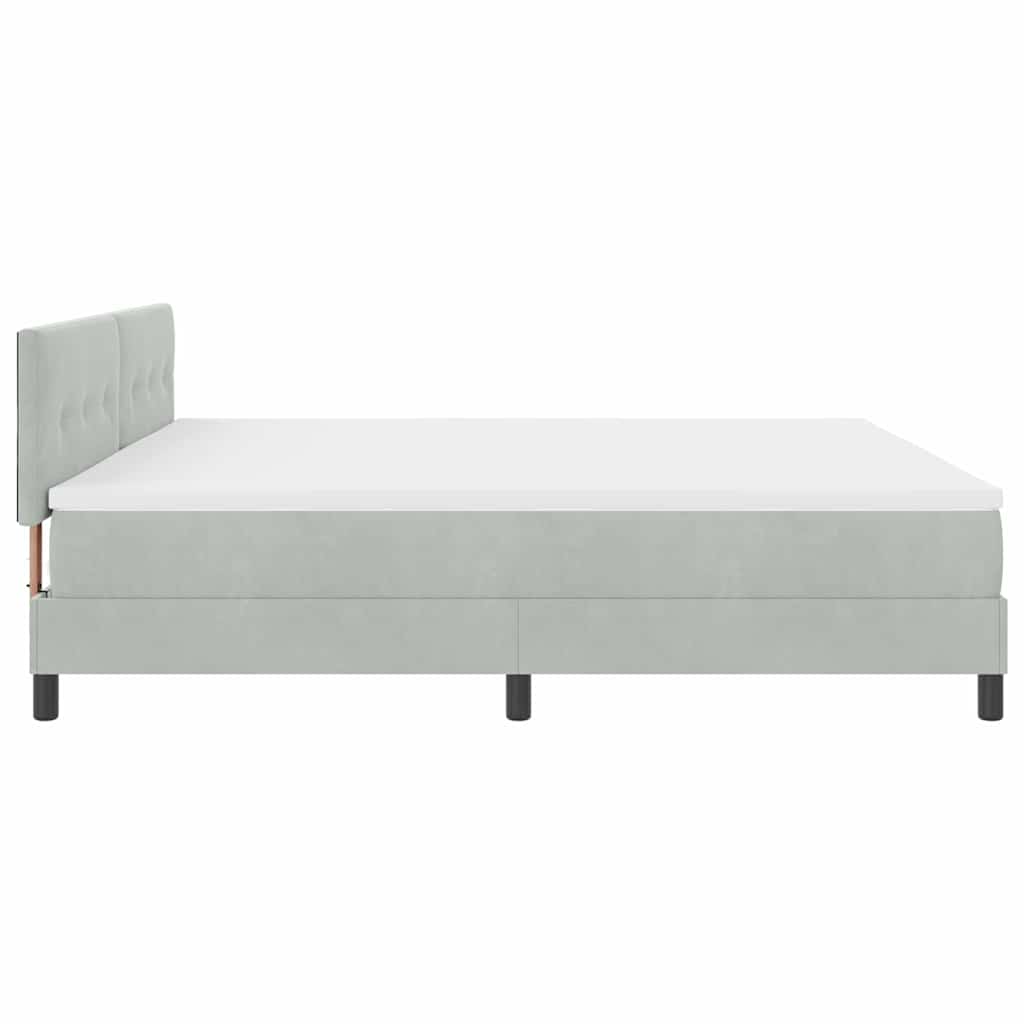 vidaXL Łóżko sprężynowe z materacem Jasnoszary 200 x 200 cm Aksamit