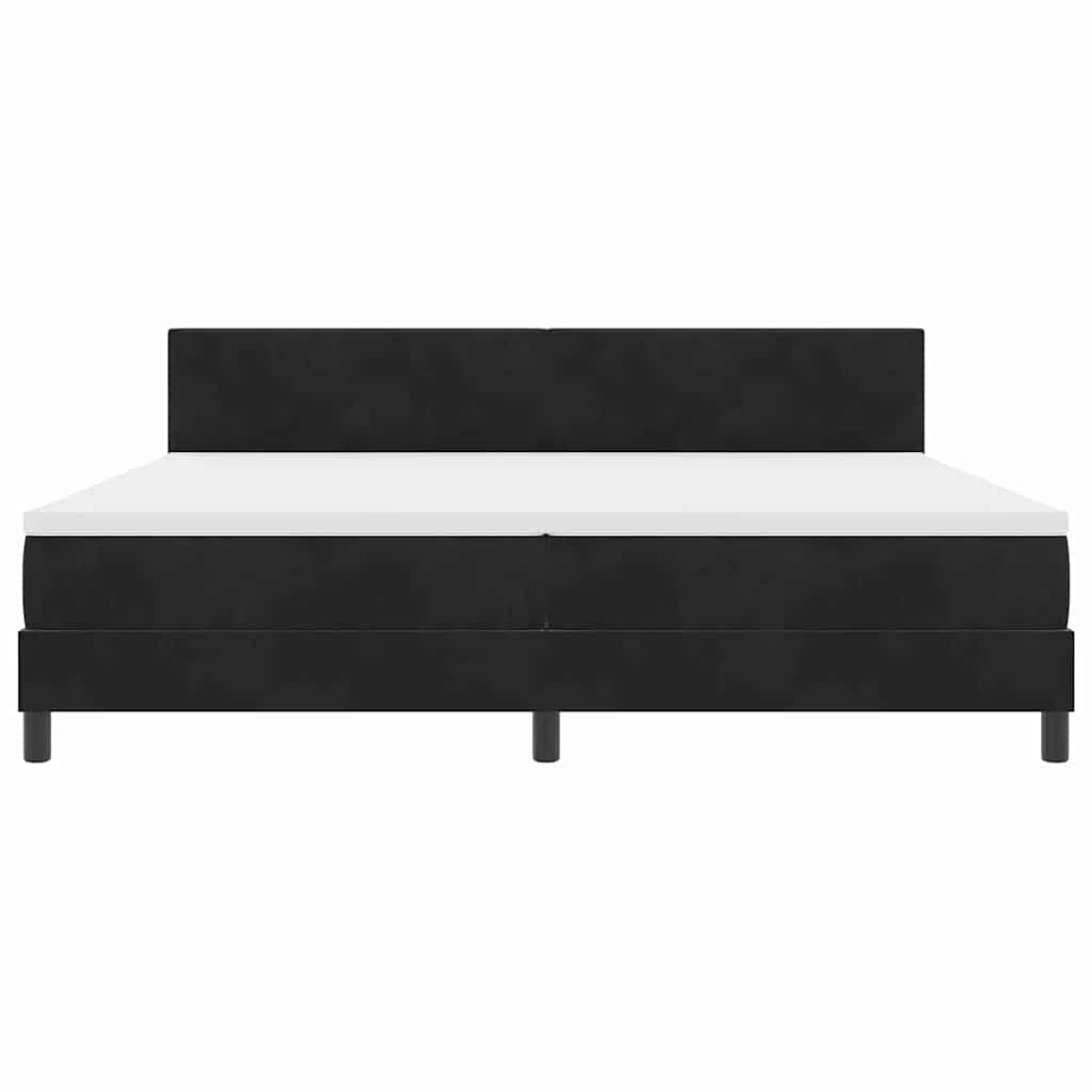 vidaXL Łóżko sprężynowe z materacem Czarny 200 x 200 cm Aksamit