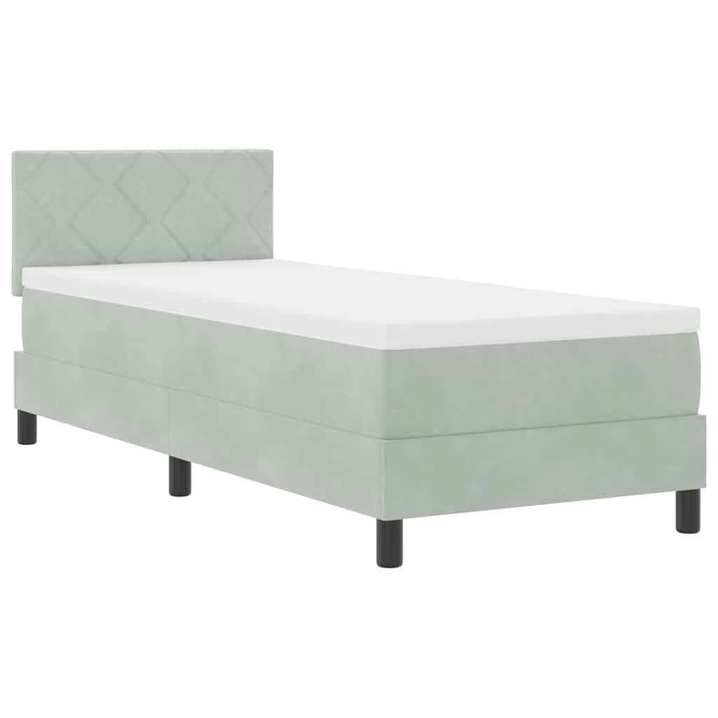 vidaXL Łóżko sprężynowe z materacem Jasnoszary 80 x 200 cm Aksamit