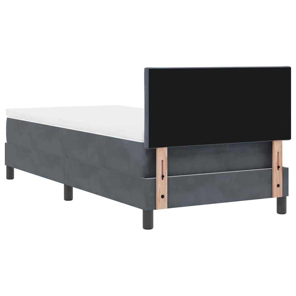 vidaXL Łóżko sprężynowe z materacem Ciemnoszary 90 x 200 cm Aksamit