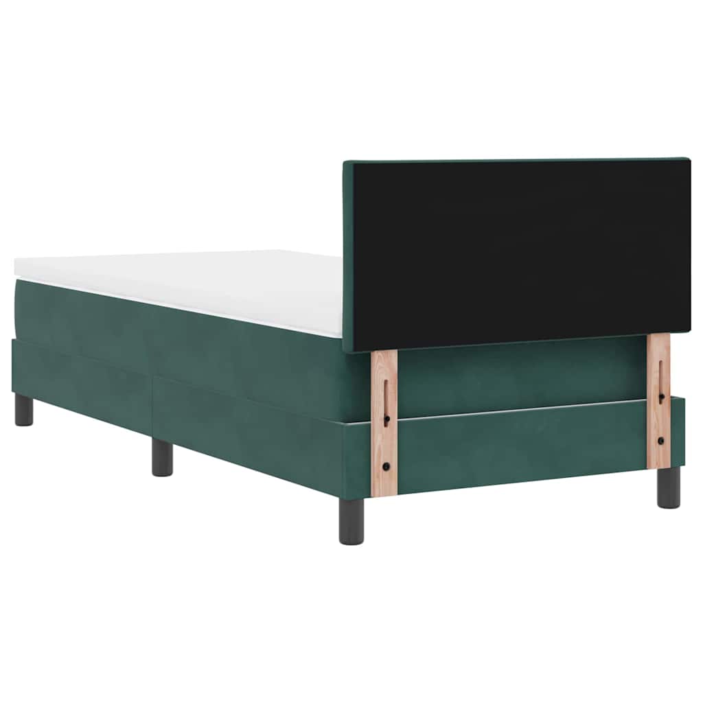 vidaXL Łóżko sprężynowe Ciemna zieleń 100 x 200 cm Aksamit