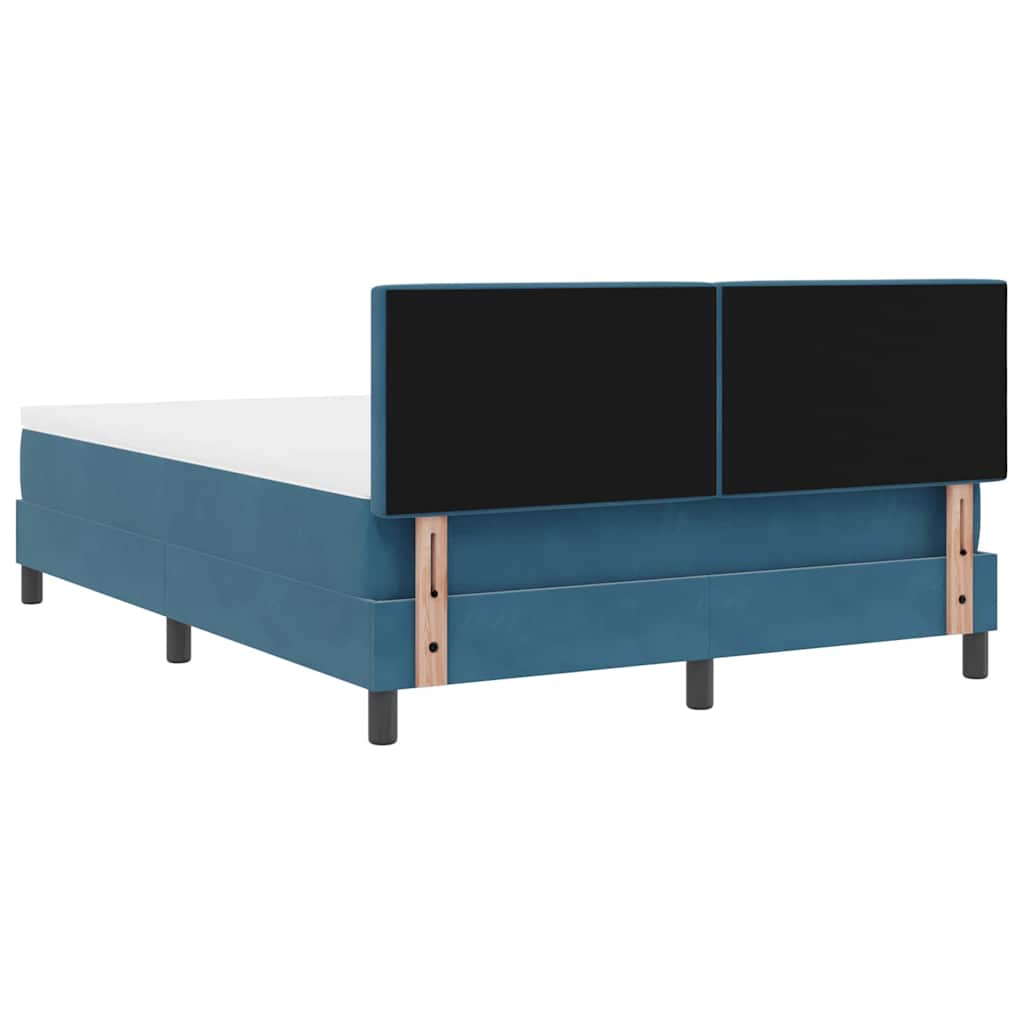 vidaXL Łóżko sprężynowe Ciemnoniebieski 140 x 190 cm Aksamit