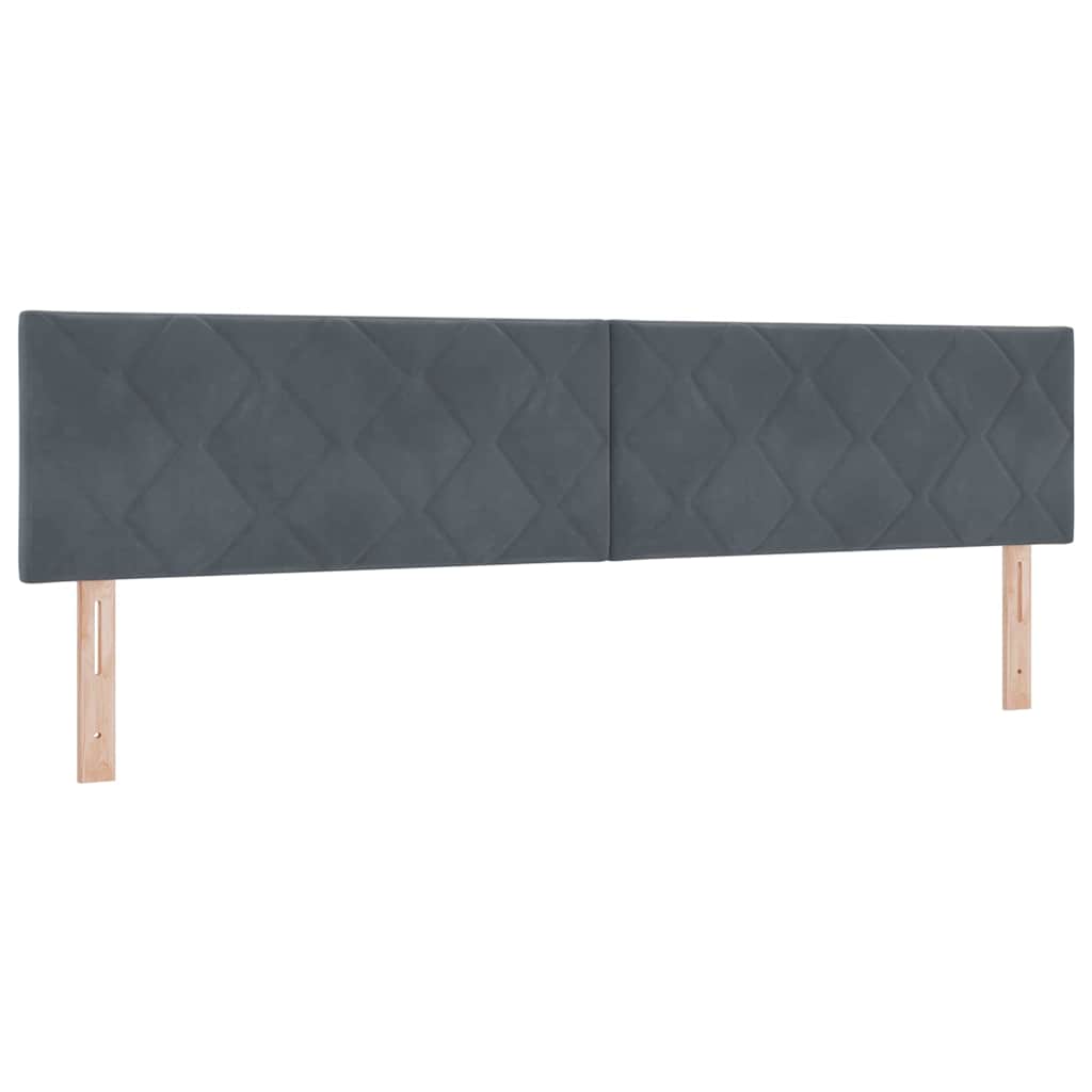 vidaXL Łóżko sprężynowe Z zagłówkiem Ciemnoszary 200 x 200 cm Aksamit