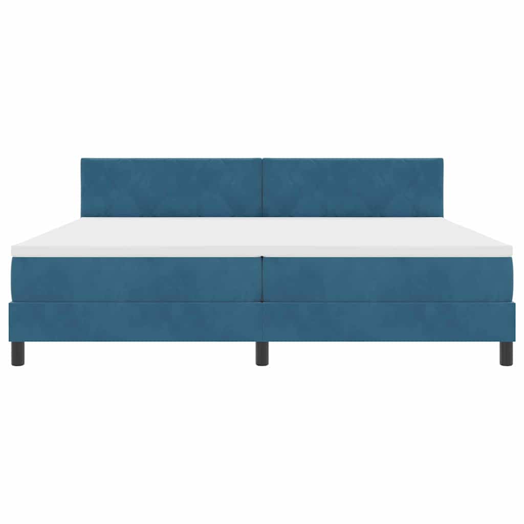 vidaXL Łóżko sprężynowe Ciemnoniebieski 200 x 200 cm Aksamit